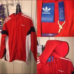 red adidas windbreaker